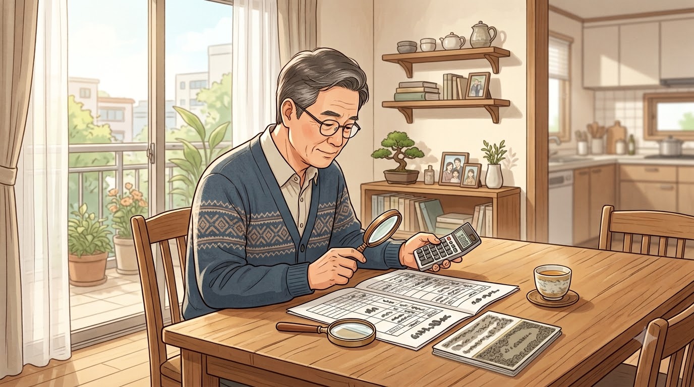 퇴직금 명세서를 확인하는 모습