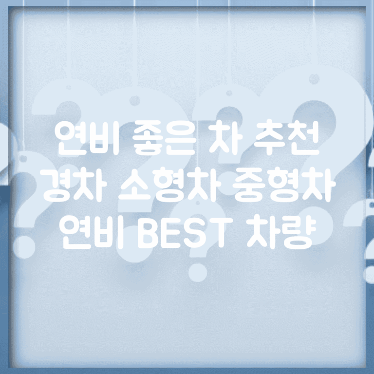 연비 좋은 차 추천 | 경차 소형차 중형차 연비 BEST 차량