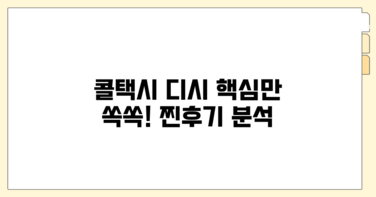 콜택시 디시 후기 핵심 분석