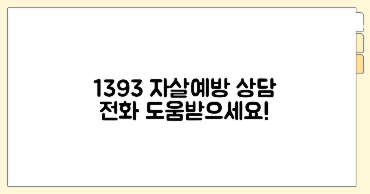 1393 자살예방 상담전화 기본 정보