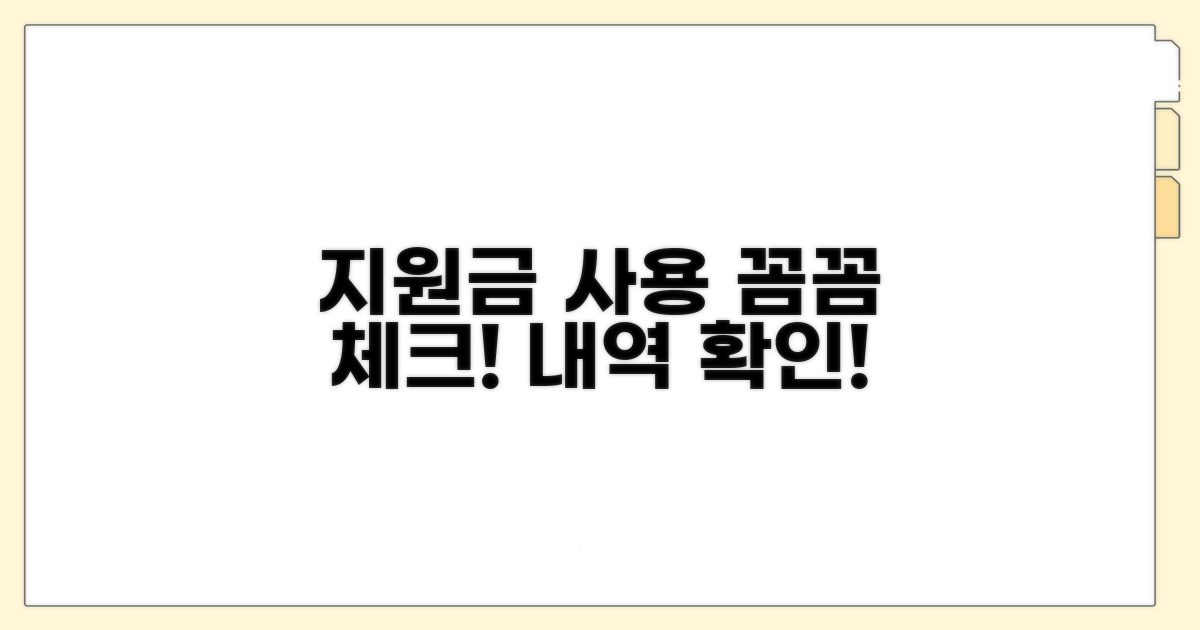 지원금 사용 내역, 꼼꼼하게 확인하기