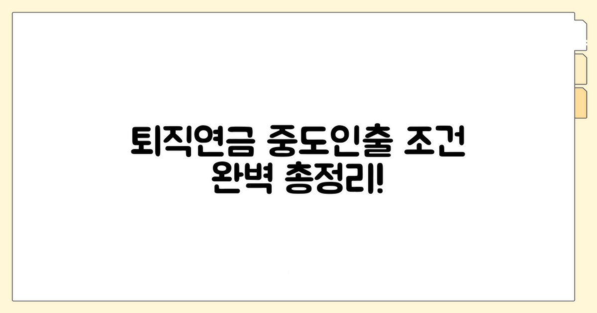 퇴직연금 중도인출 조건 총정리