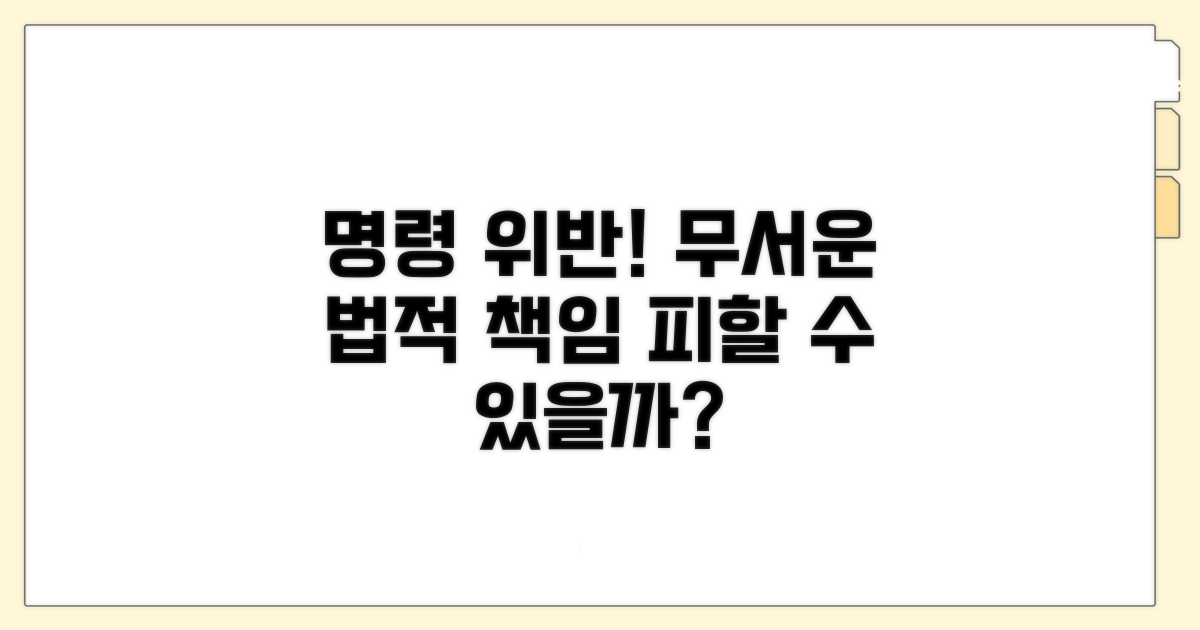 명령 위반 시 법적 책임 상세 분석