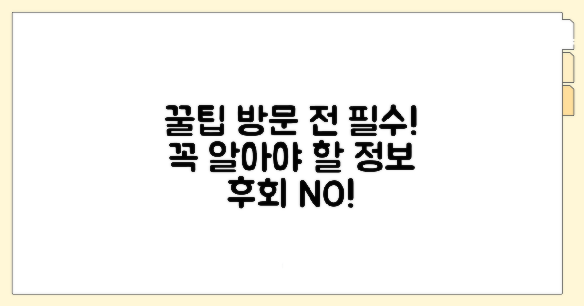 방문 전 알아두면 좋은 꿀팁