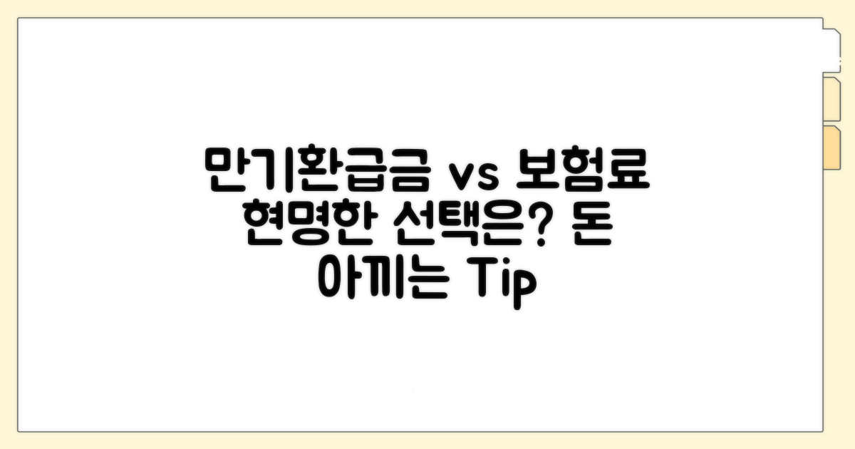 만기환급금 vs 보험료, 현명한 선택