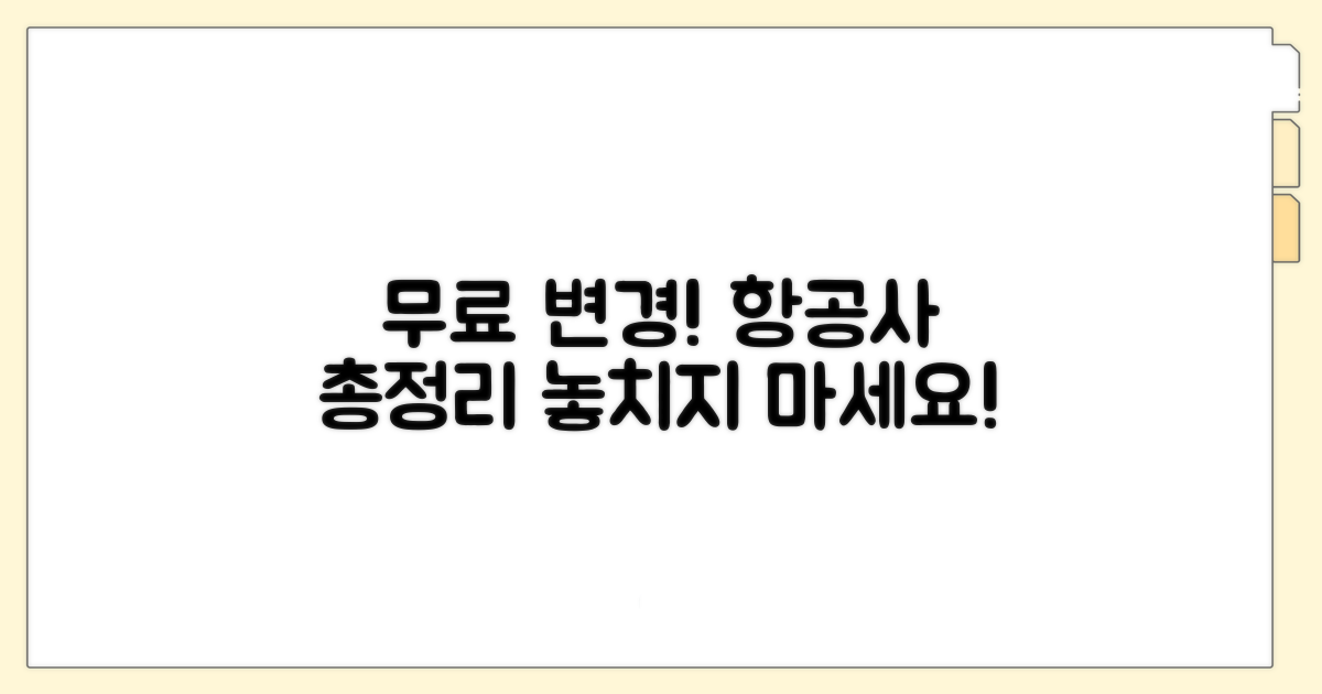 무료 변경 가능한 항공사 총정리