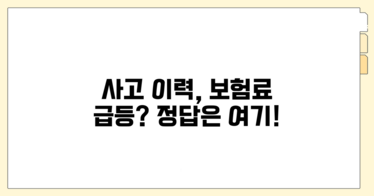 사고 이력, 보험료에 미치는 영향