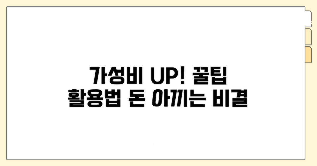 가성비 높이는 꿀팁과 활용법