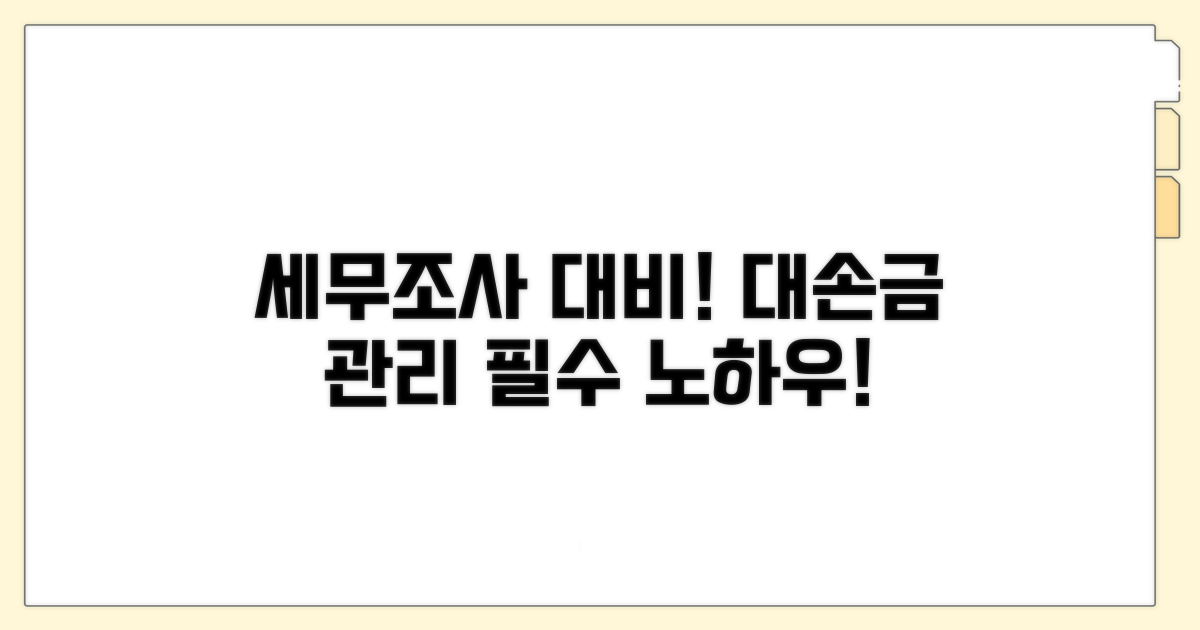 세무 조사 대비, 대손금 관리 노하우