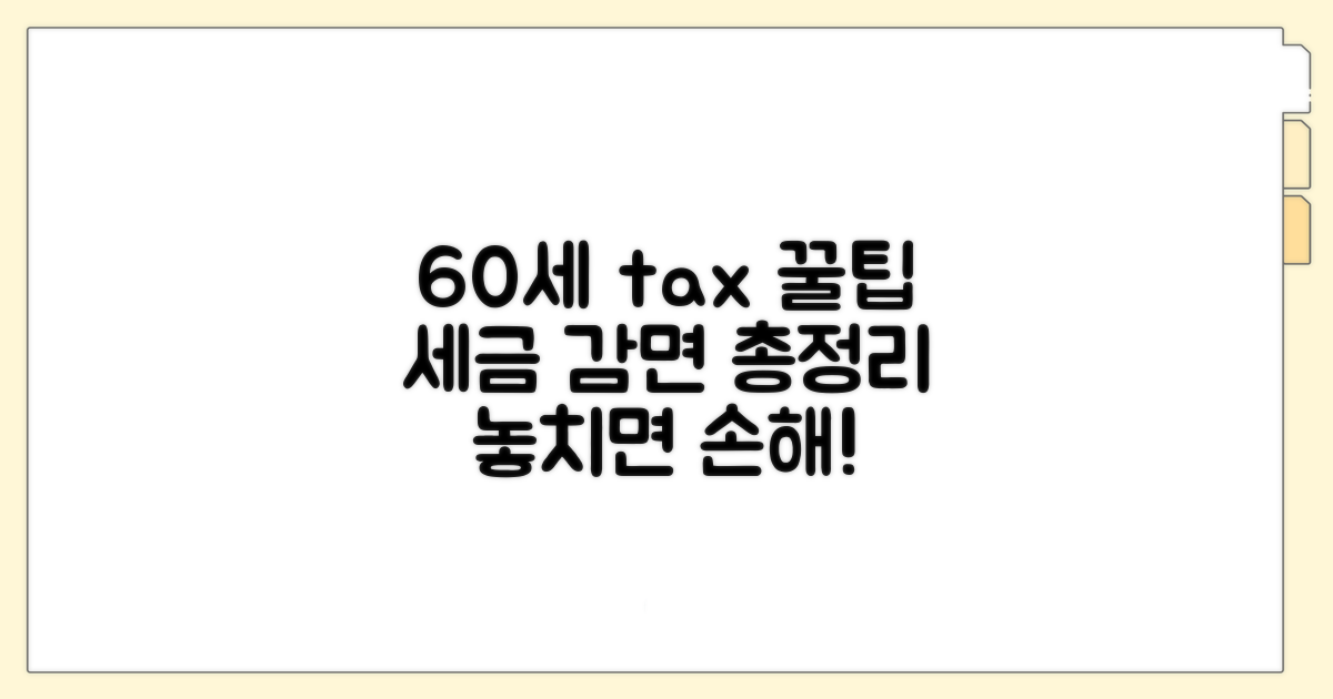60세 이상 세금 감면 핵심 요약