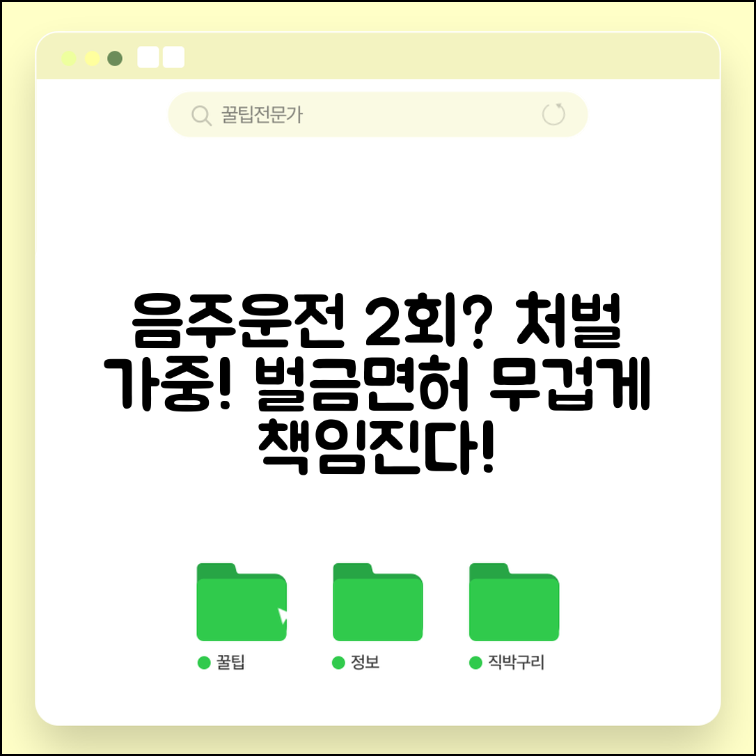 음주운전 2회 처벌 가중처분 | 재범시 벌금 상승폭과 면허취소 기간 연장 정도
