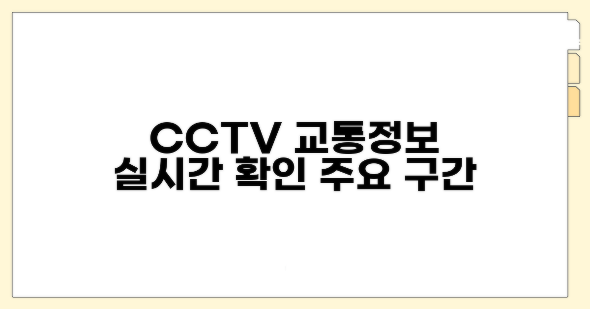 주요 구간 CCTV 교통정보 확인