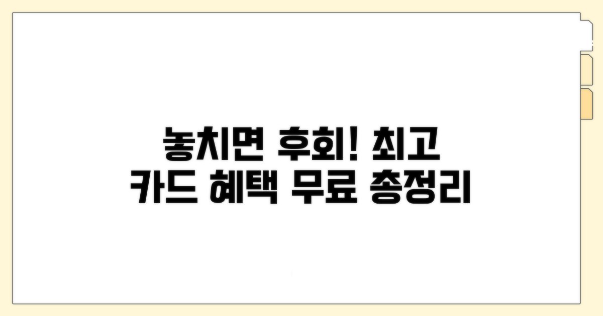 놓치면 후회할 무료 카드 혜택 비교