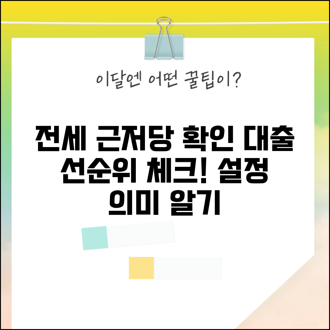 전세 근저당 확인 방법 대출 선순위 체크 | 전세 근저당 설정 의미