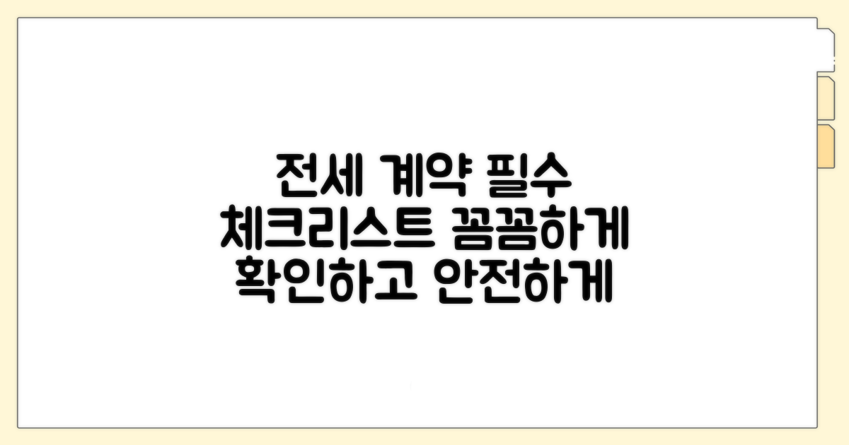전세 계약 시 꼭 알아야 할 체크리스트