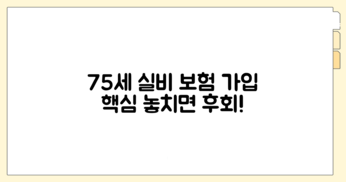 75세 실비보험 가입 핵심 요약