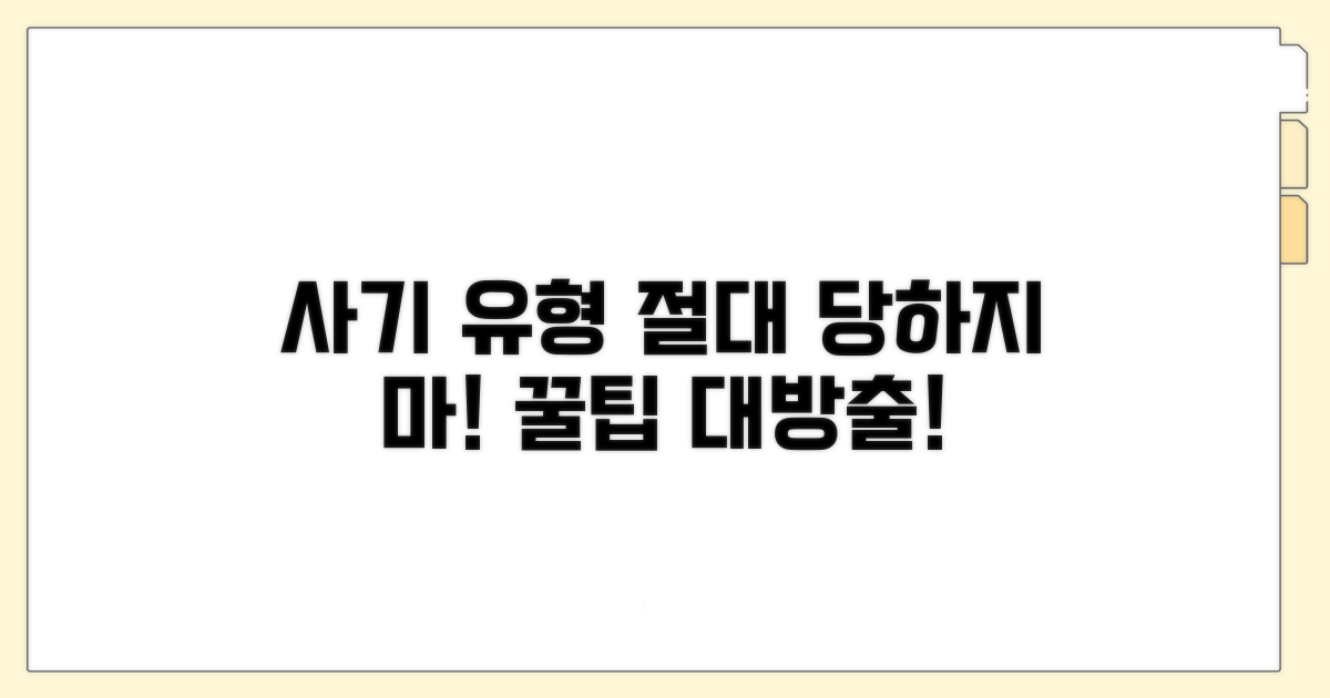 사기 유형과 주의할 점