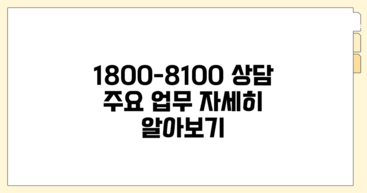 1800-8100 전화 상담 주요 업무 안내