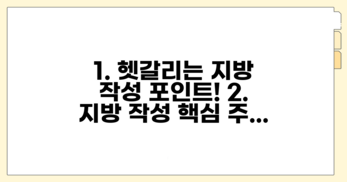 헷갈리기 쉬운 지방 작성 주의점