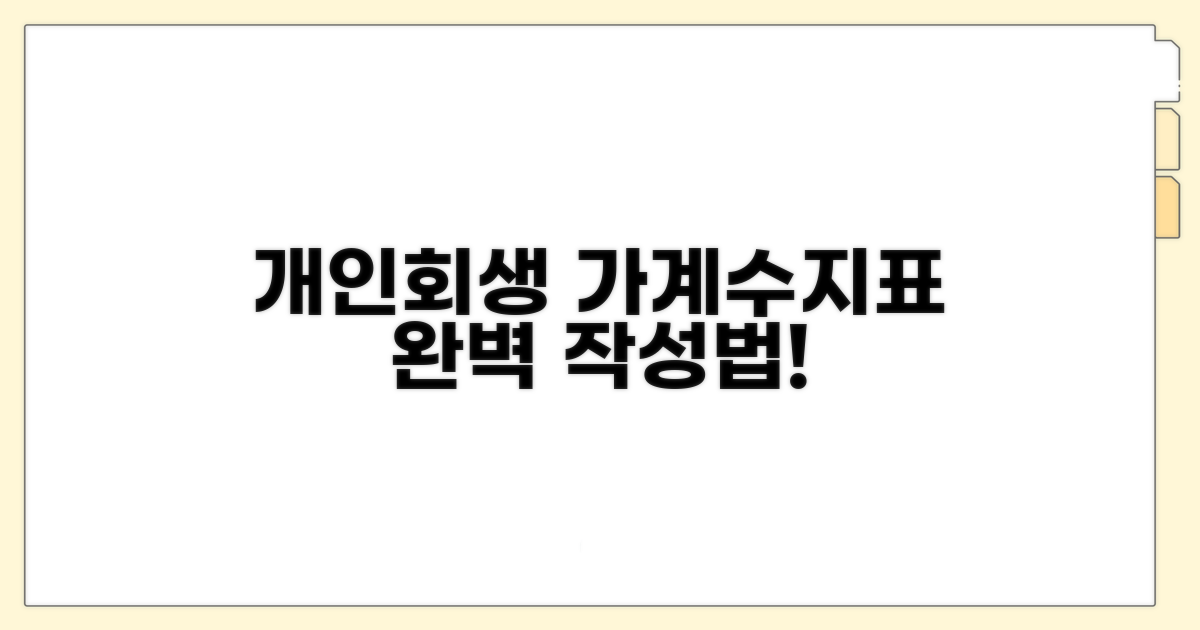 개인회생 가계수지표 작성법