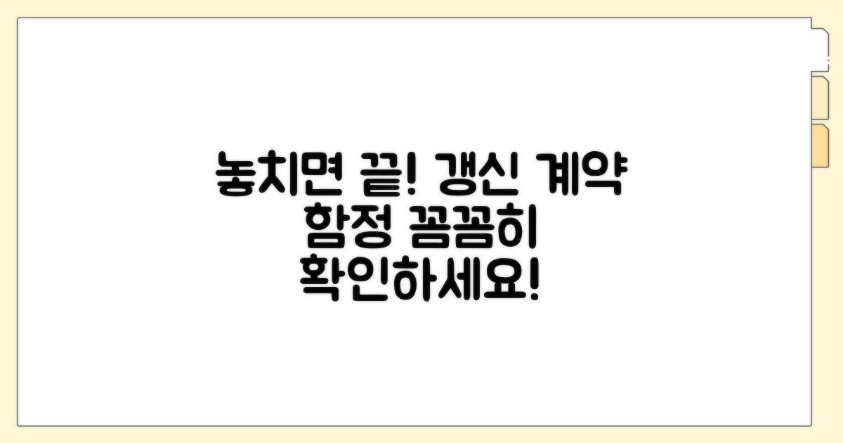 놓치기 쉬운 갱신 계약 함정