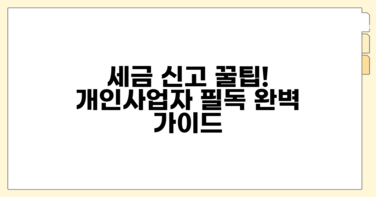 개인사업자 세금 신고 완벽 가이드