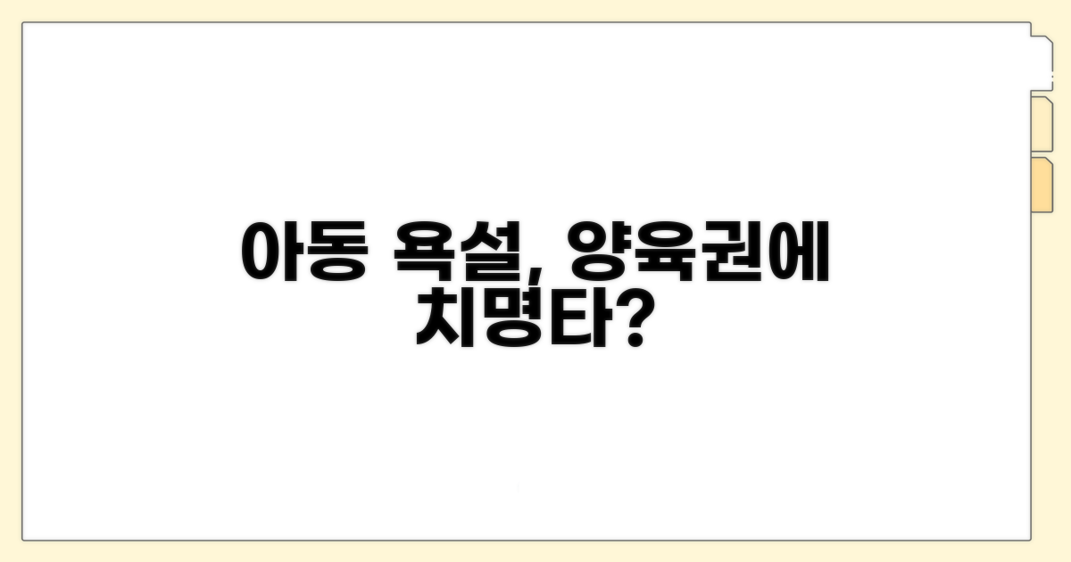 아이 앞 욕설, 양육권 영향 분석