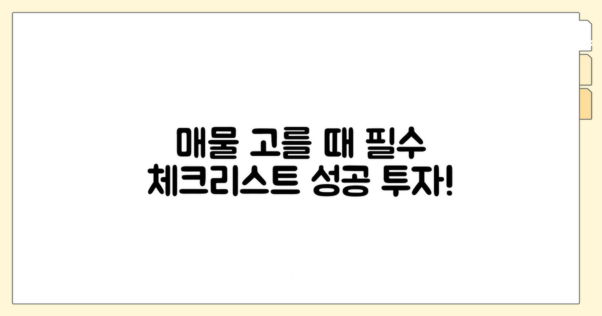 매물 선택 시 핵심 체크포인트