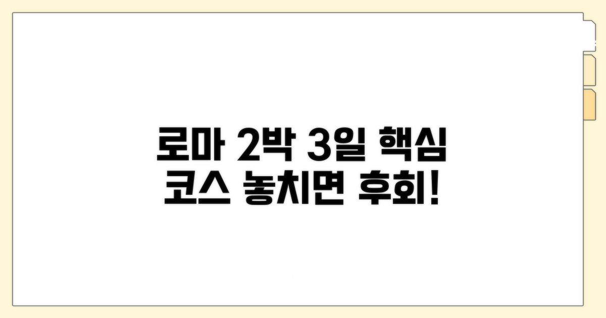 로마 2박 3일 핵심 코스