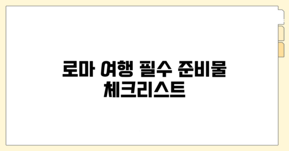 로마 여행 준비 체크리스트