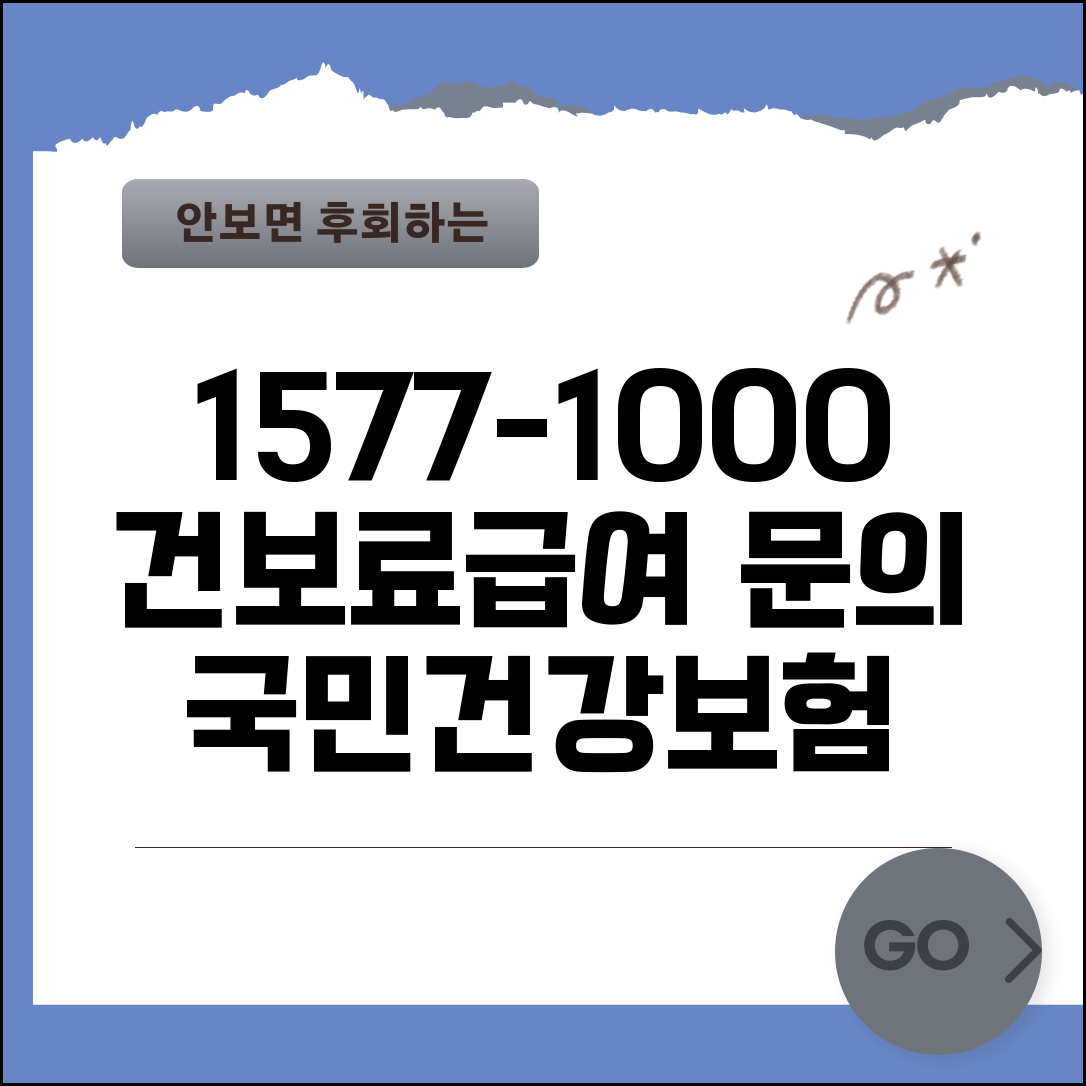 건강보험 전화번호 1577-1000 | 국민건강보험공단 건보료 조회부터 급여 문의까지 종합 상담