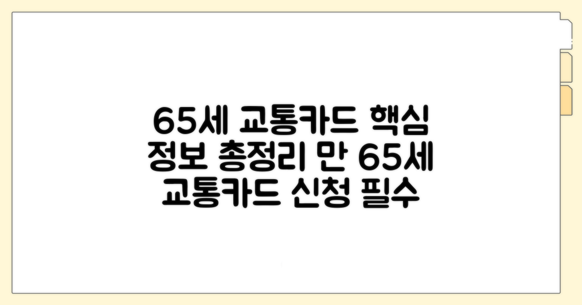65세 교통카드 신청 기본 정보