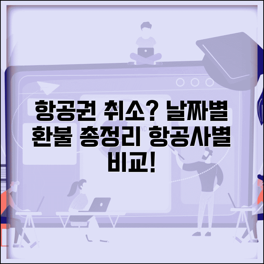 항공권 취소 수수료 항공사별 비교 | 출발 전 시간에 따른 환불액