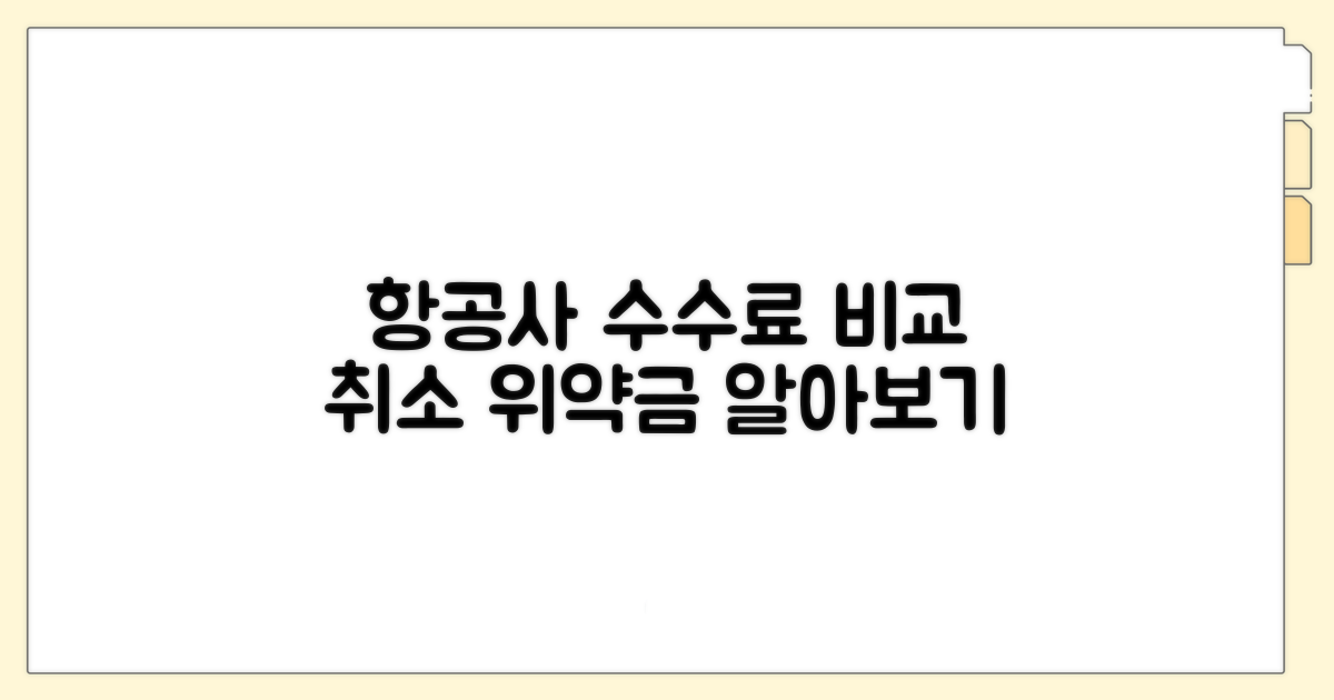 항공사별 취소 수수료 비교