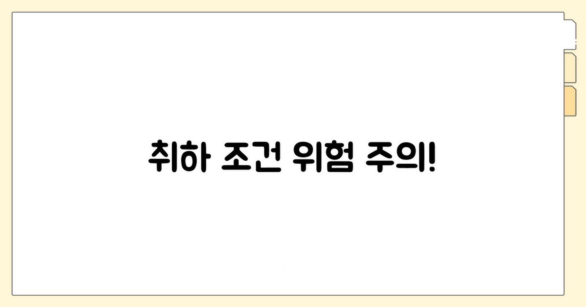 주의해야 할 취하 조건과 위험