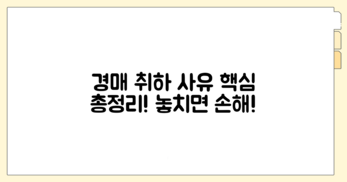 경매 취하 사유 핵심 정리