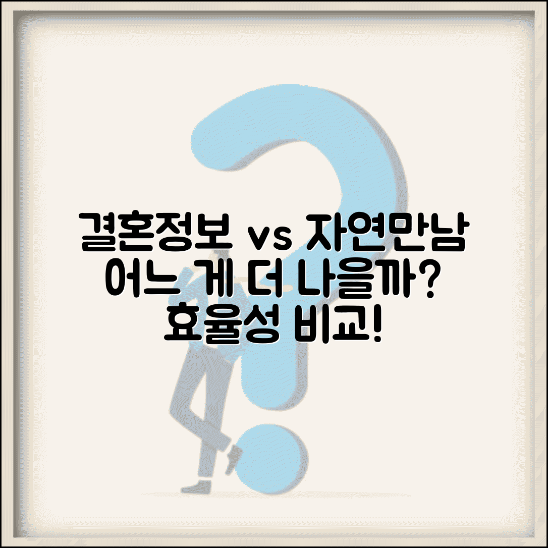 결혼정보회사 vs 자연스러운 만남 비교 | 어느 것이 더 효율적인가