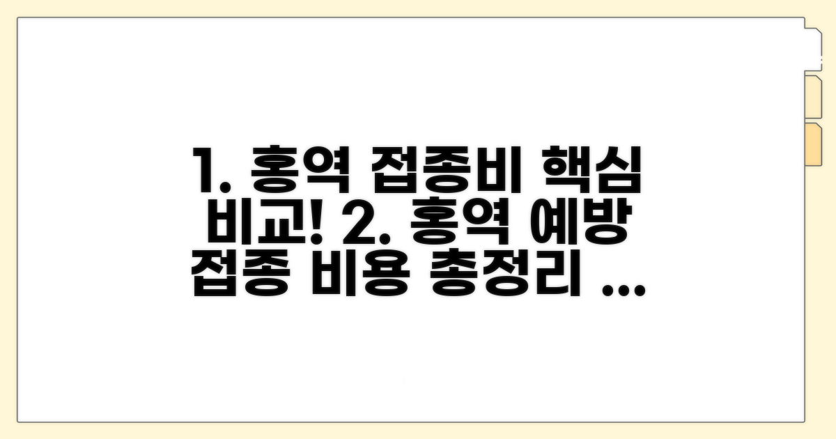 홍역 예방접종 비용 한눈에 비교