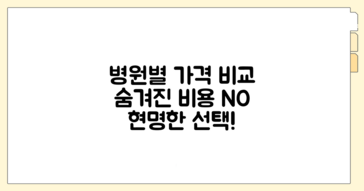 병원별 가격 차이 꼼꼼히 확인