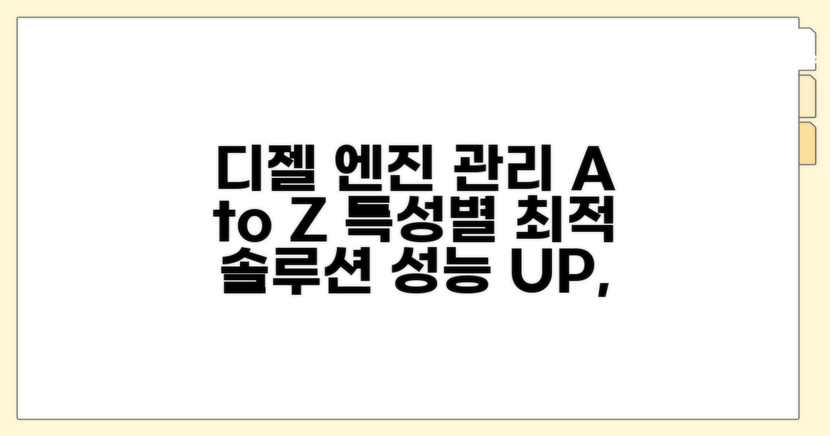 디젤 엔진 특성별 관리 방법