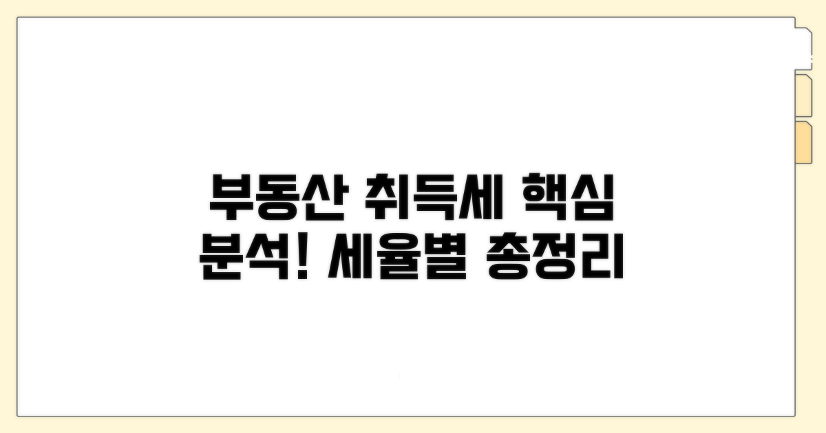 부동산 취득세, 세율별 핵심 분석