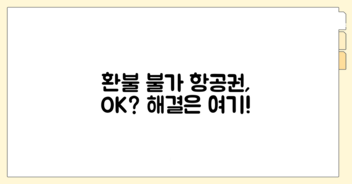 환불 불가 항공권, 해결 방법은?