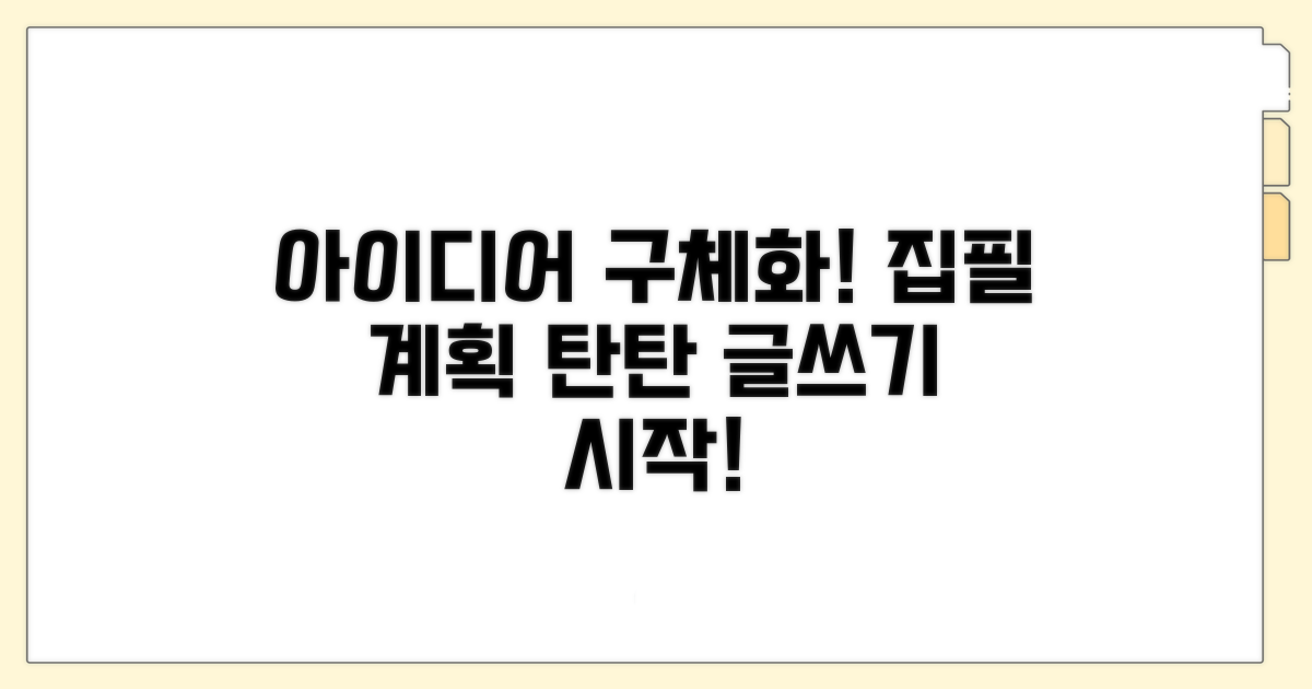 아이디어 구체화, 탄탄한 집필 계획 세우기