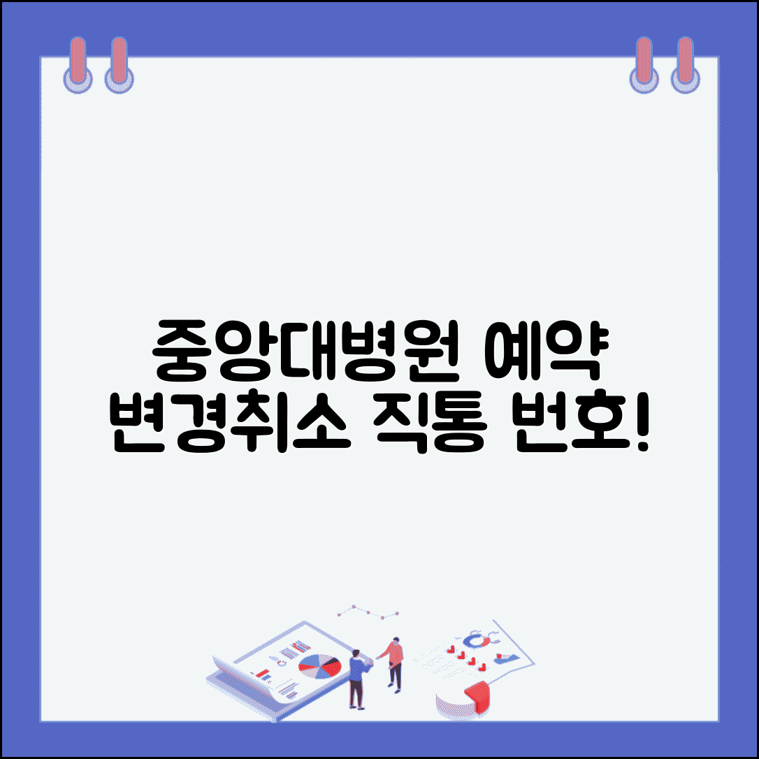 중앙대병원 예약변경 번호 | 중앙대병원 예약취소 직통