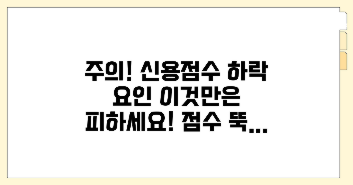 주의사항! 이런 경우 신용점수 하락