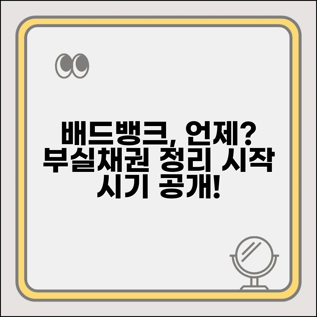 배드뱅크 언제 시행되나? | 부실채권 정리 제도 시작 시기