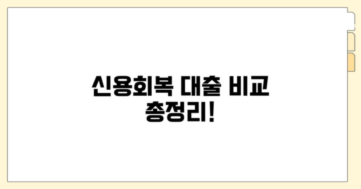 신용회복 대출 종류 한눈에 비교