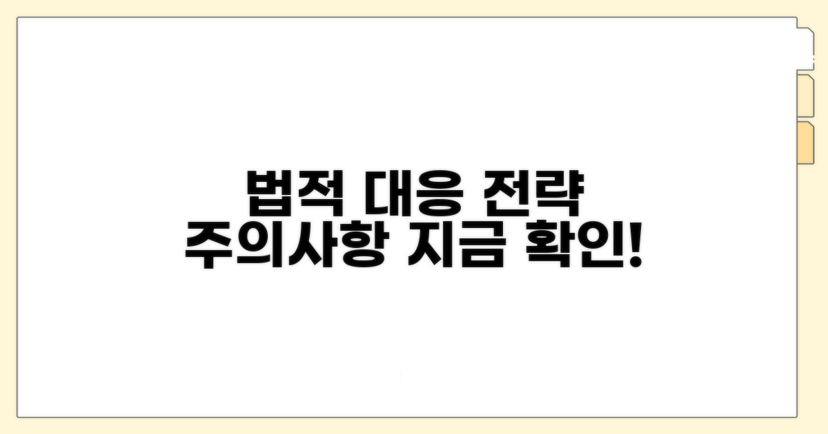 법적 대응 전략 및 주의사항 안내