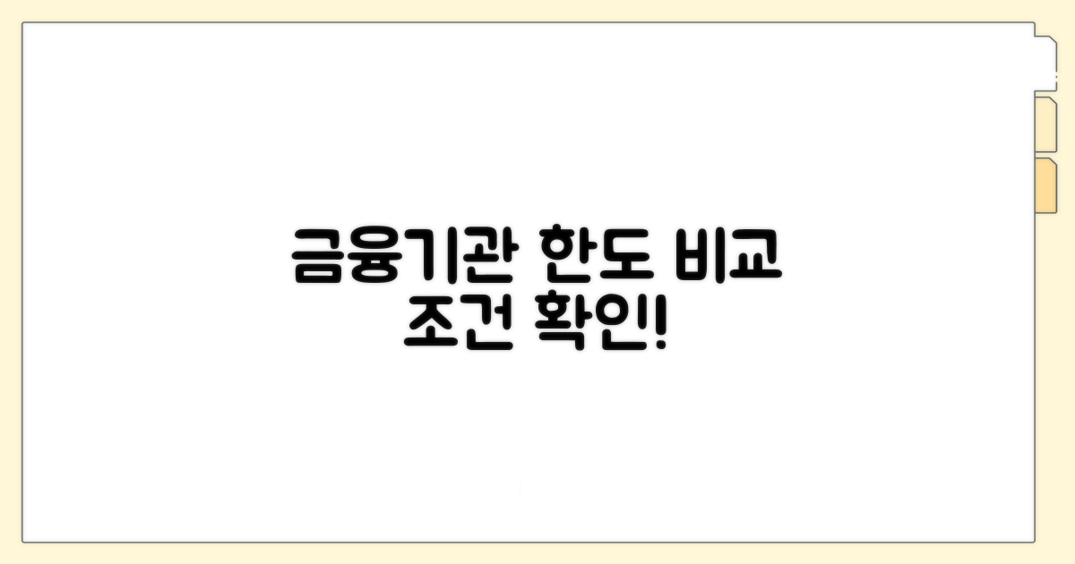 주요 금융기관 한도 비교와 조건 확인