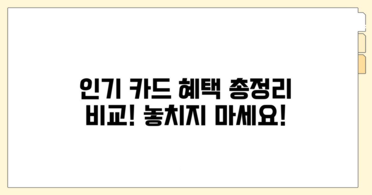인기 카드 혜택 완전 비교